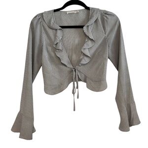 Stripped Long Sleeve Crop Top